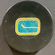 Vancouver Canucks NHL Game Used Viceroy Hockey Puck 1973-78 Vintage Logo