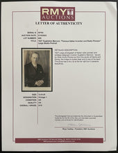 Load image into Gallery viewer, 1927 Guglielmo Marconi Italian Inventor Photo Washington Radio Pioneer Vintage
