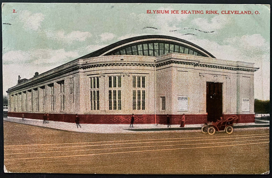 Elysium Arena Ice Skating Rink Postcard Vintage Post Card 1907 Opening