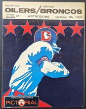 Load image into Gallery viewer, 1969 Denver Broncos vs. Houston Oilers Football Program Astrodome AFL Vintage

