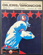 1969 Denver Broncos vs. Houston Oilers Football Program Astrodome AFL Vintage