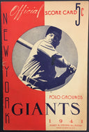 1941 Polo Grounds MLB Baseball Program New York Giants vs Brooklyn Dodgers VTG