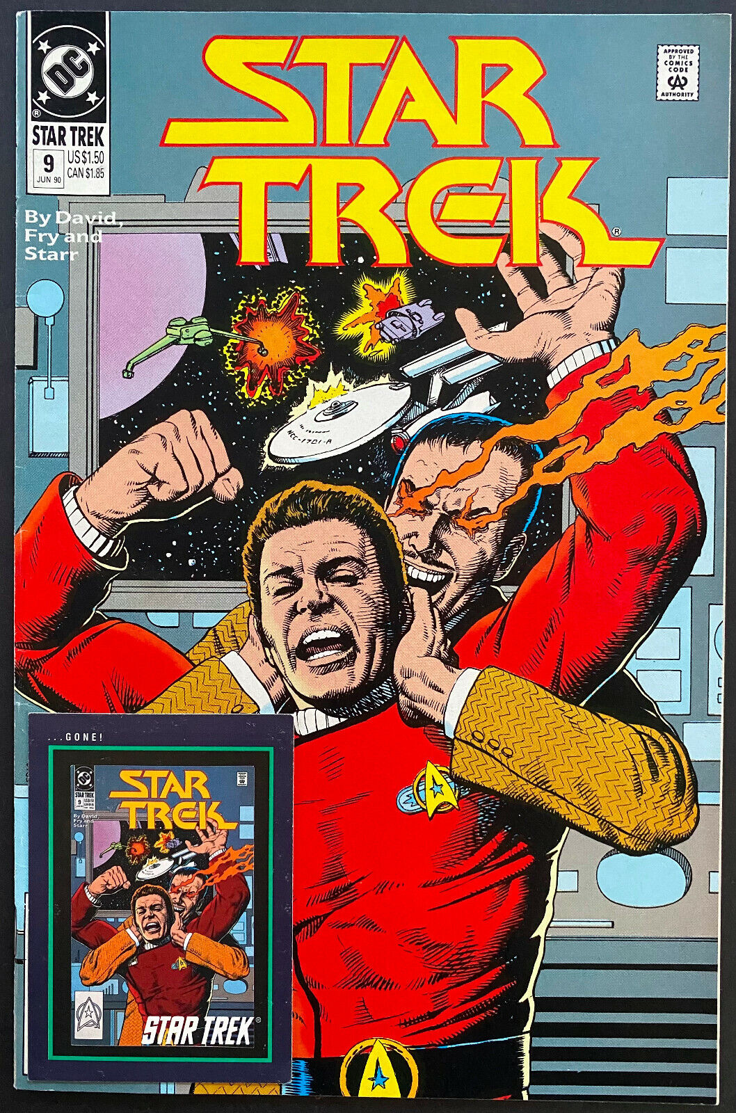 June 1990 Star Trek Comic Book + Matching Card Vintage DC