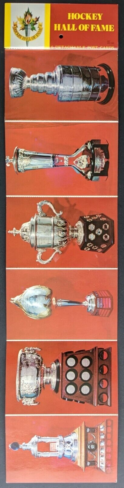 1969 Set of 6 Hockey Hall of Fame Issued Trophy Unused Postcards NHL Vintage