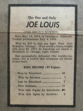 Load image into Gallery viewer, 1942 Full Two Page Boxing Poster Joe Louis The Afro-American Newspaper Vintage
