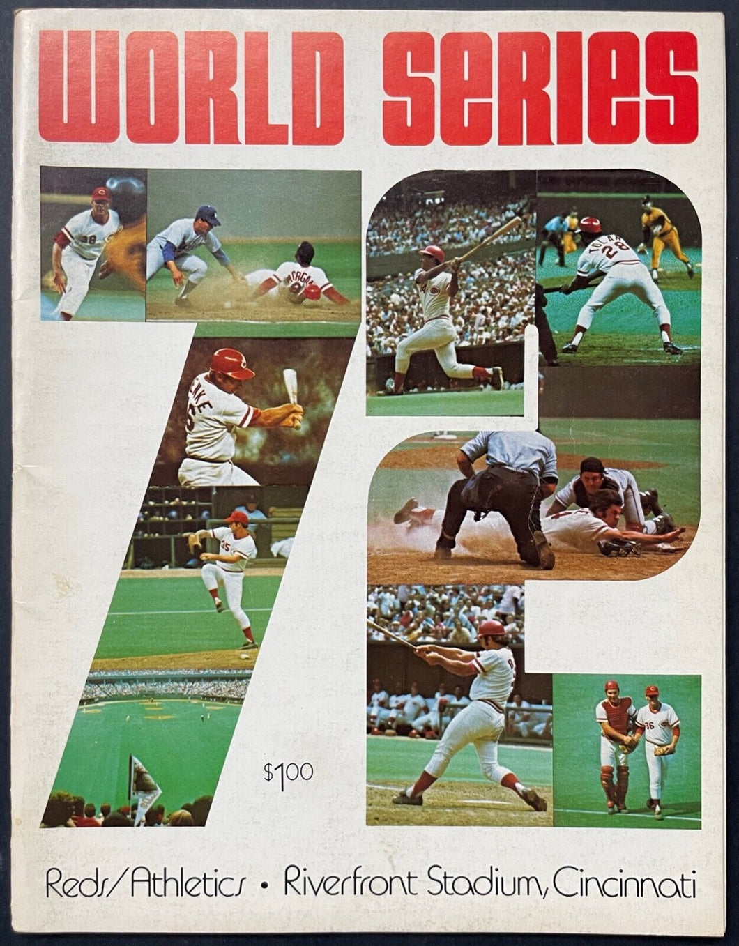 1972 Cincinnati Reds vs. Oakland Athletics World Series Program Baseball VTG MLB
