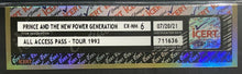 Load image into Gallery viewer, 1993 Prince And The New Power Generation All Access Pass Concert Tour iCert Auth
