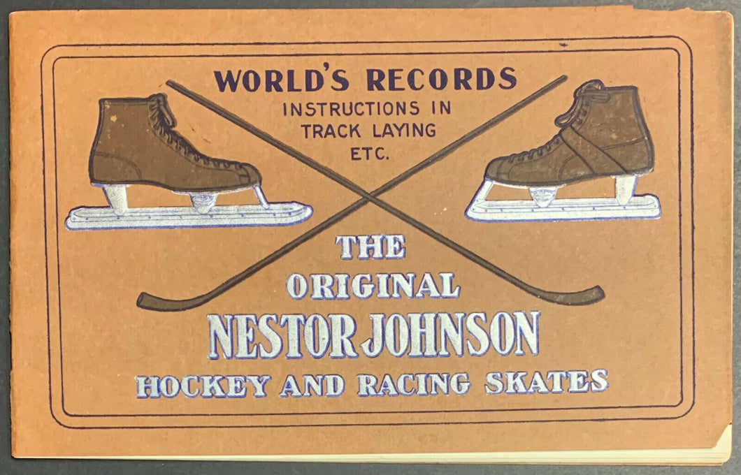1911-1912 Nestor Johnson Hockey Skate Catalogue Hockey + Racing Vintage Booklet