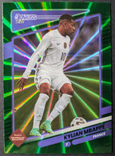 Load image into Gallery viewer, 2021/2022 Kylian Mbappe Donruss Panini World Cup Soccer Card Green Laser Insert
