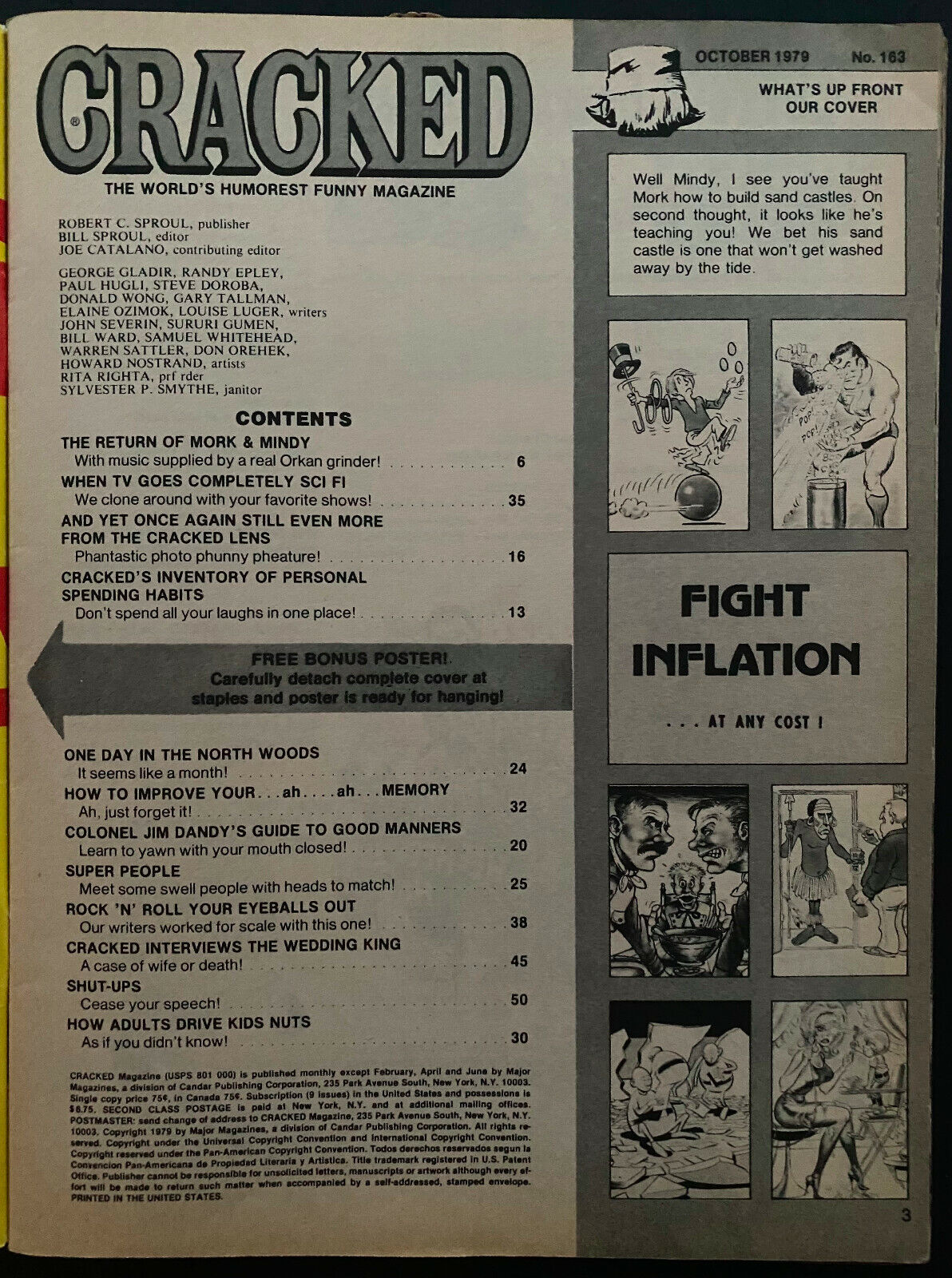1979 Cracked Magazine Mork And Mindy Featured Cover October