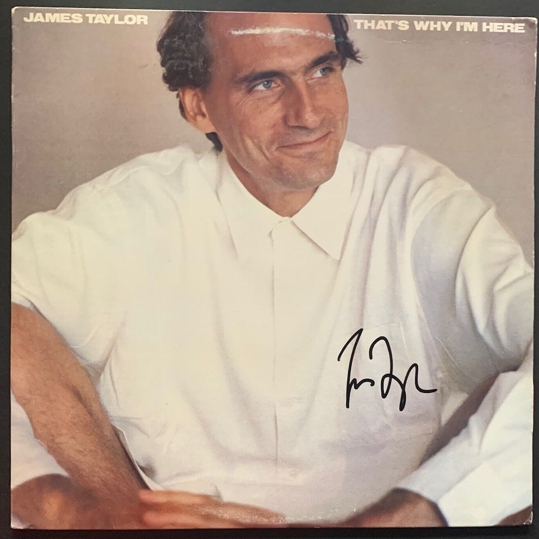 1985 James Taylor Thats Why I'm Here Autographed Album Record JSA Rock & Roll