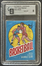 Load image into Gallery viewer, 1975 Topps Basketball Wax Pack Gervin + Malone Rookie Year GA 8 Graded Slabbed
