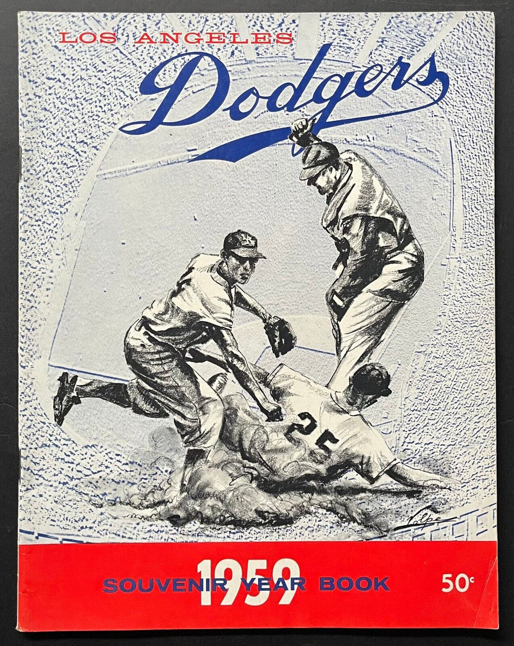 1959 Los Angeles Dodgers MLB Baseball Yearbook Vintage Publication