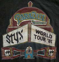 Load image into Gallery viewer, 1981 Styx Paradise Theatre World Tour Concert T-Shirt Original Vintage Large
