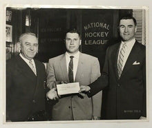 Load image into Gallery viewer, 1955 Photo Gerry McNeil Receiving New contract From Montreal Canadiens NHL
