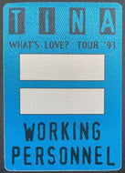 1993 Tina Turner What's Love Concert Tour Silk Unused Working Backstage Pass