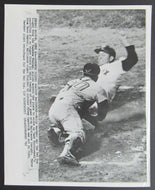 1962 Fenway Park MLB Baseball Wire Photo Red Sox vs Orioles - Billy Gardner Vtg