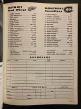 Load image into Gallery viewer, 1969 NHL Hockey Program Detroit Red Wings Montreal Canadiens + Stat Sheet Vtg
