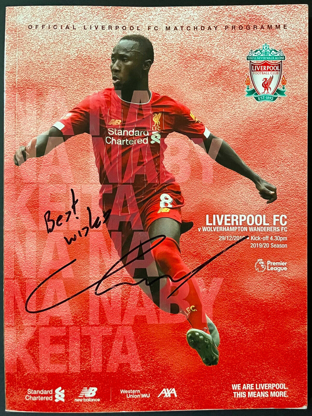 2019 Premier League Soccer Program Wolverhampton Wanderers vs Liverpool FC