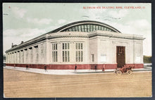 Load image into Gallery viewer, 1909 Postcard Famous Arena Cleveland Elysium Ice Skating Rink Vintage Old Stamp
