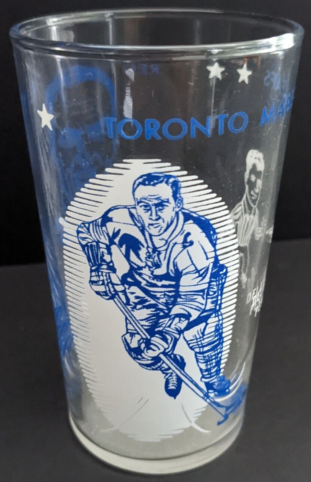 1960-61 Red Kelly York Peanut Butter Glass NHL Hockey Toronto Maple Leafs VTG