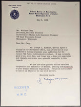 Load image into Gallery viewer, J. Edgar Hoover Signed Original Vintage 1962 FBI Letter Washington DC JSA LOA
