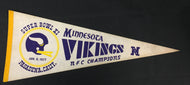 1977 Minnesota Vikings Super Bowl XI Pennant NFC Champions Pasadena California
