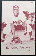 Load image into Gallery viewer, 1953 Edmundo Sandy Amoros Montreal Royals Pink Tinted Baseball Exhibit Card
