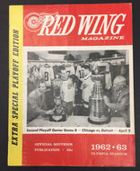 1963 Detroit Red Wings Playoff Program vs Chicago Blackhawks NHL Hockey Game 4