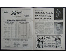 Load image into Gallery viewer, 1961 NHL Hockey Program Detroit Red Wings v Montreal Canadiens Toe Blake Olympia

