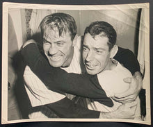 Load image into Gallery viewer, 1940&#39;s Joe DiMaggio Vintage Press Photo In Locker Room Celebrating World Series
