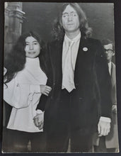 Load image into Gallery viewer, 1968 John Lennon + Yoko Ono Type 1 Original Vintage Photo Outside London Court
