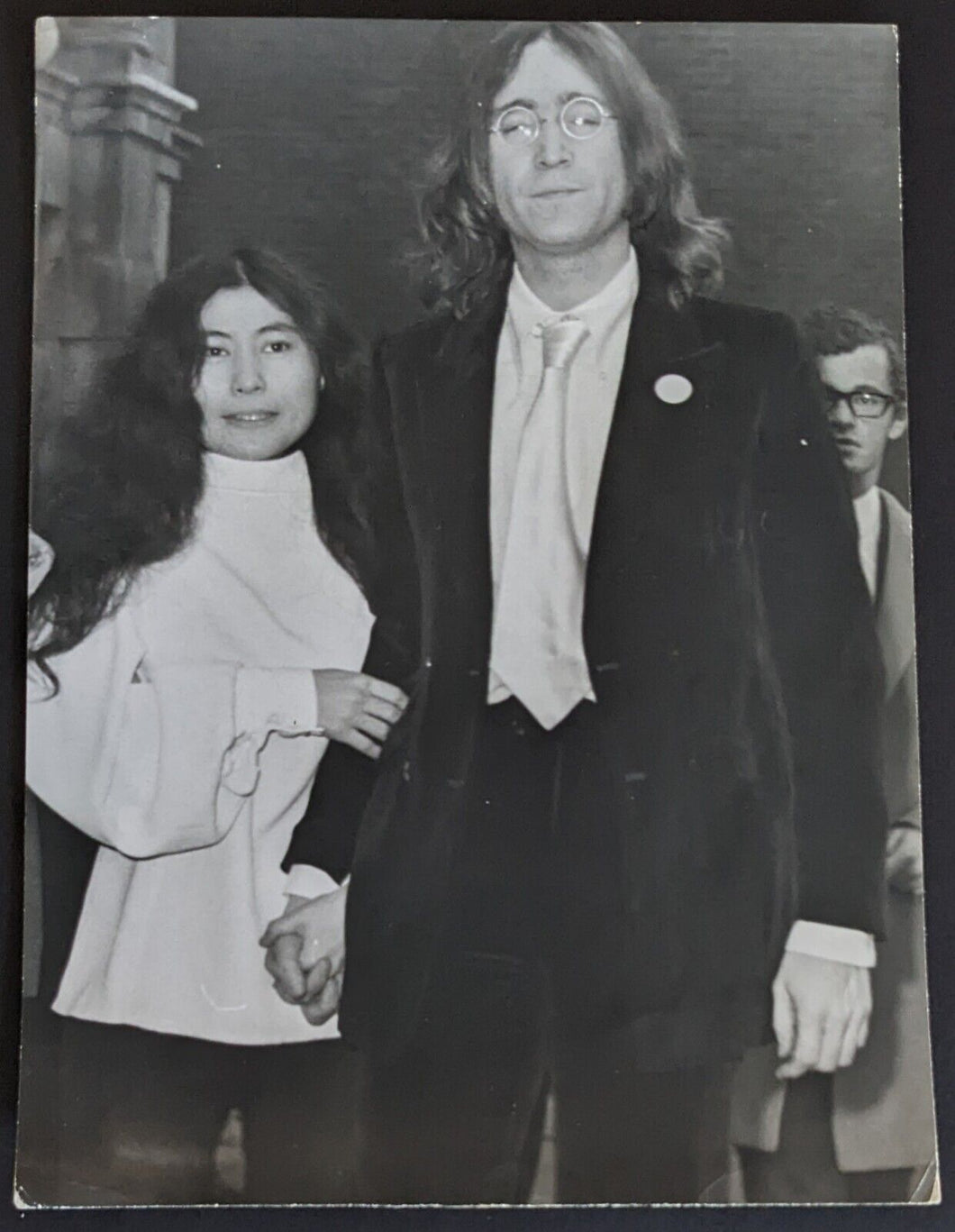 1968 John Lennon + Yoko Ono Type 1 Original Vintage Photo Outside London Court
