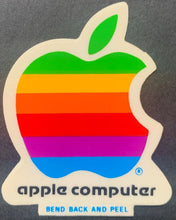 Load image into Gallery viewer, 1980s Apple Unused Sticker Apple Macintosh Computer Rainbow Vintage Decal
