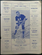 1946 Kingston Saints Gus Marker Hockey Program Bill Reason Signed + Inscribed