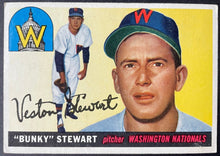 Load image into Gallery viewer, 1955 Topps Baseball #136 Bunky Stewart Washington Nationals Vintage MLB Card
