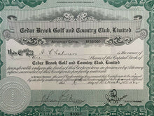 Load image into Gallery viewer, 1922 Original Toronto Cedar Brook Golf Country Club Stock Certificate + Letter
