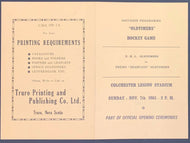 1965 NHL Oldtimers Hockey Program Truro Bearcats Colchester Legion Stadium VTG