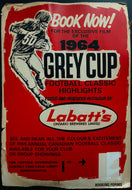 1964 Grey Cup Football Classic CFL Sign Advertising Poster Labatt's Breweries