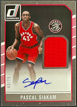 Load image into Gallery viewer, 2016-17 Donruss Panini Rookie Pascal Siakam Autographed + Jersey Card #43/75 SP
