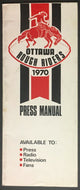 1970 CFL Ottawa Rough Riders Press Manual Media Guide Radio Television Football