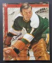 Load image into Gallery viewer, 1972 Minnesota North Stars Gump Worsley Signed Program Autographed vs Flames JSA
