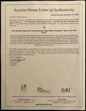 Load image into Gallery viewer, 1954 PGA Golfer Jack Nicklaus Signed High School Yearbook Autographed Vtg Golf
