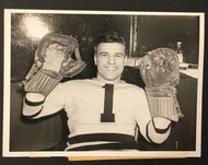 1938 Hockey Press Photo Boston Bruins Goalie Frank Brimsek Vs New York Americans
