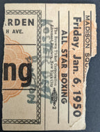 1950 Madison Square Garden Boxing Vintage Ticket Stub George Costner Gene Burton