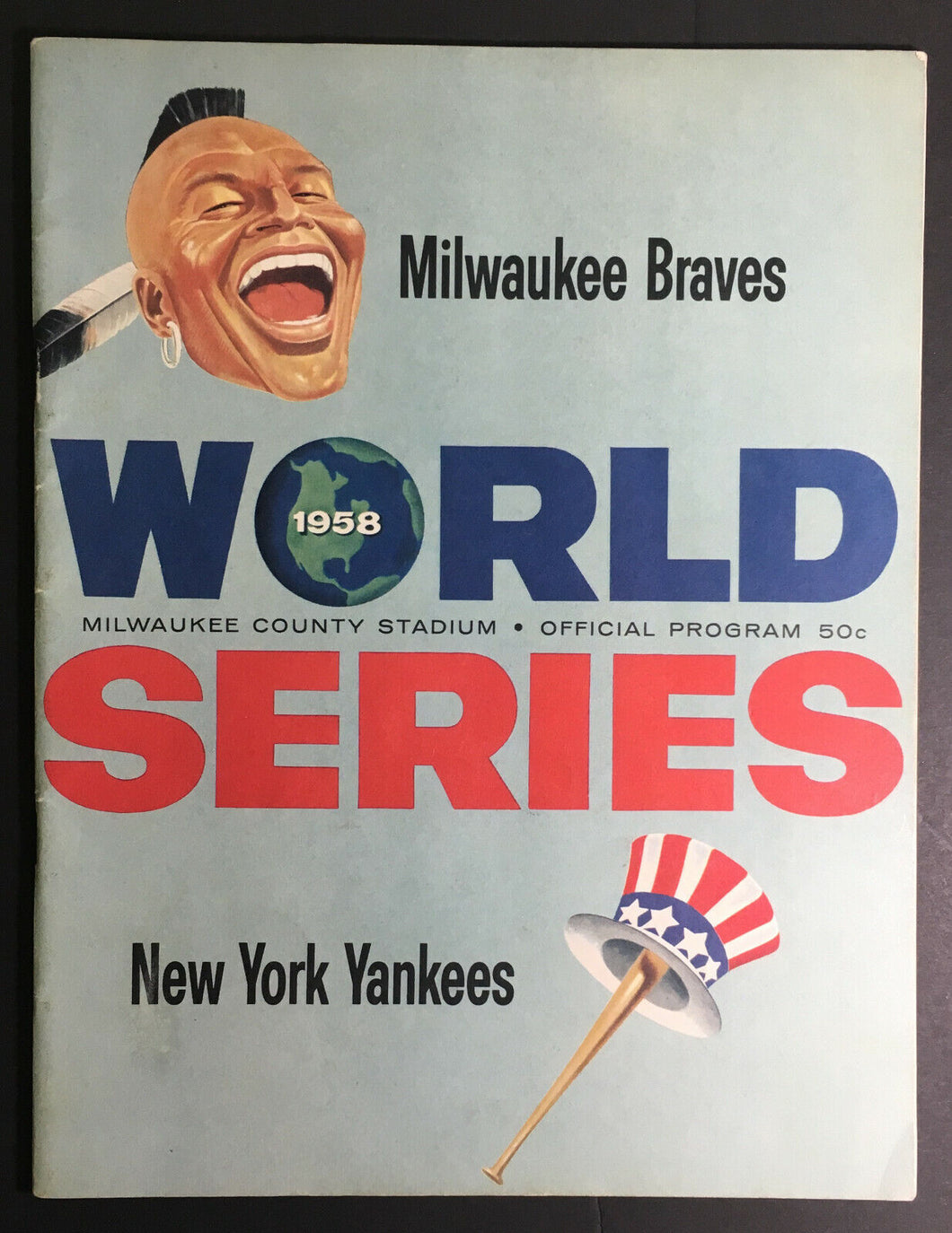 1958 World Series Baseball Program Milwaukee Braves vs New York Yankees MLB
