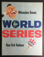 1958 World Series Baseball Program Milwaukee Braves vs New York Yankees MLB
