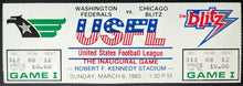 Load image into Gallery viewer, 1983 Inaugural USFL Full Ticket Chicago Blitz v. Washington Federals RFK Stadium
