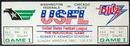 1983 Inaugural USFL Full Ticket Chicago Blitz v. Washington Federals RFK Stadium
