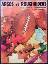 Load image into Gallery viewer, 1957 Varsity Stadium CFL Football Program Toronto Argos vs Ottawa Rough Riders
